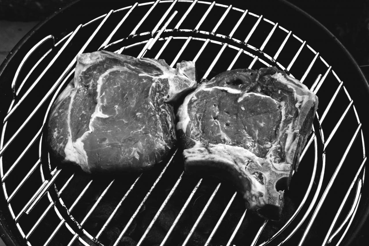 Streaks on ?BBQ?  — free black and white photo
