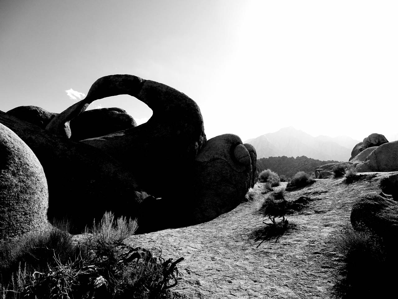   nature  rock  black and white  sun  hiking  — free black and white photo
