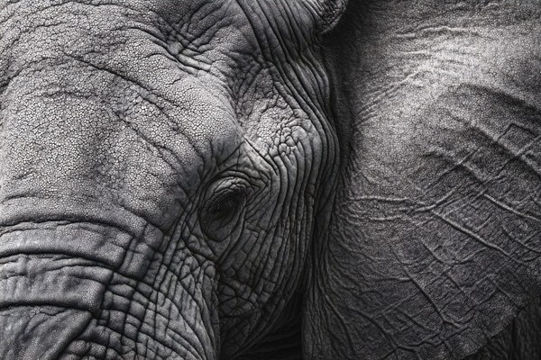 animals black and white photograph of an elephant skin textur — black and white animals photo