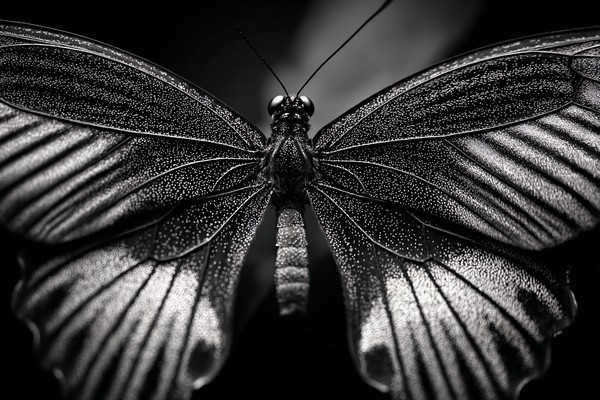 black and white butterfly picture extreme macro close up of b — black and white nature photo