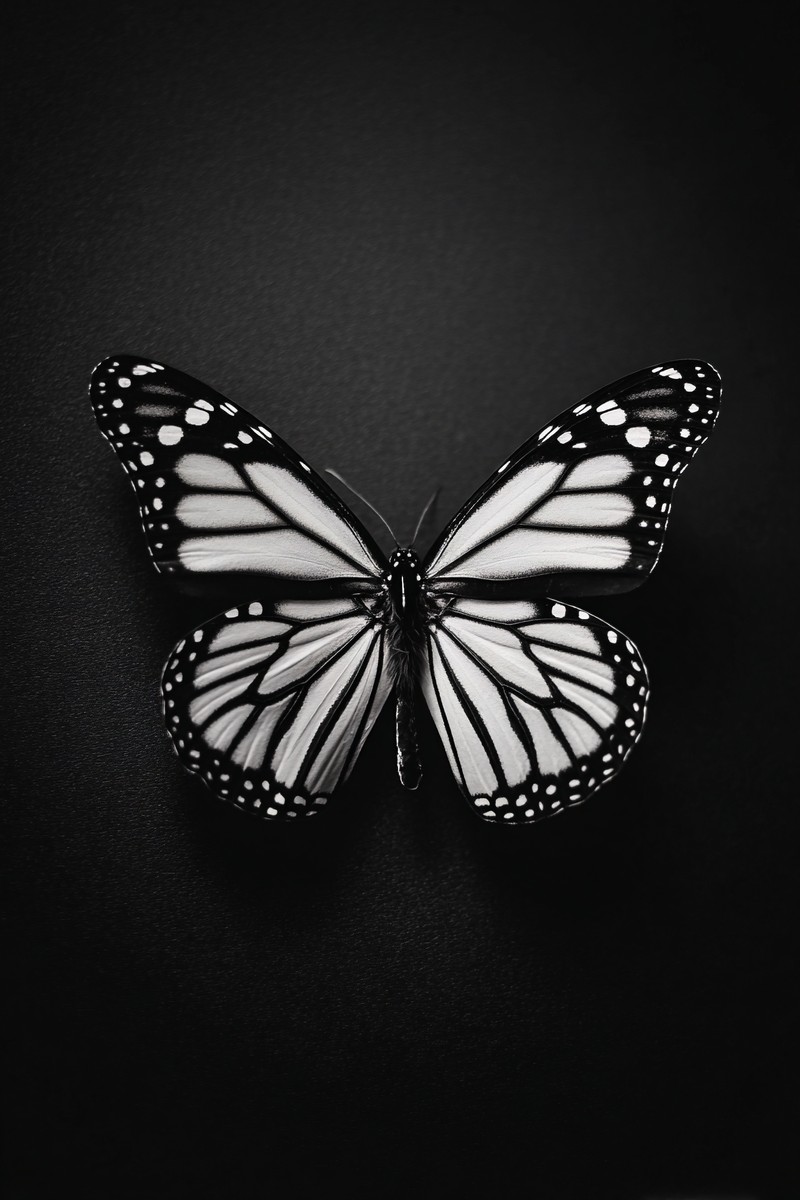 black and white butterfly picture single butterfly centered o — free black and white photo