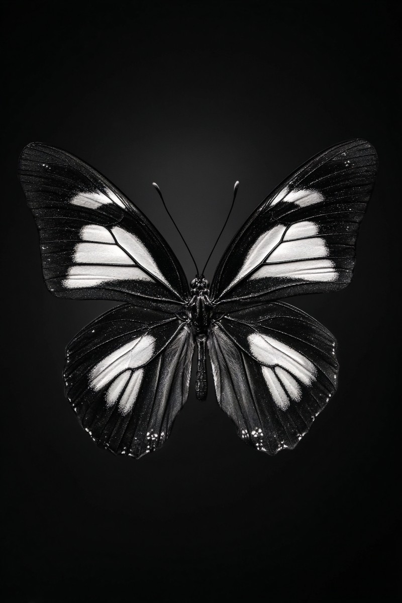 black and white butterfly picture single butterfly centered o — free black and white photo