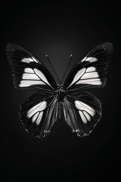 black and white butterfly picture single butterfly centered o — black and white nature photo