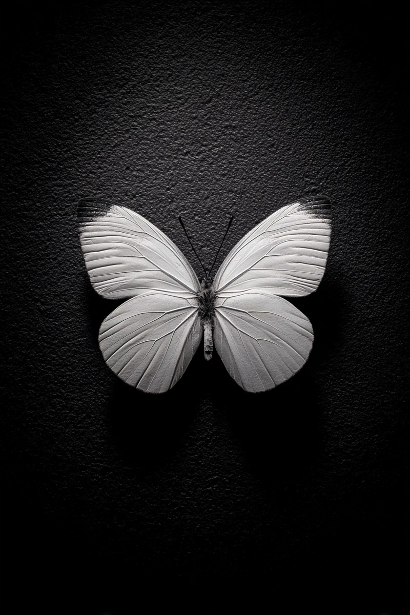 black and white butterfly picture single butterfly centered o — free black and white photo