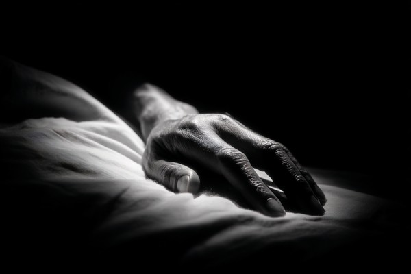 black and white conceptual rigor mortis picture close up of a — black and white photo
