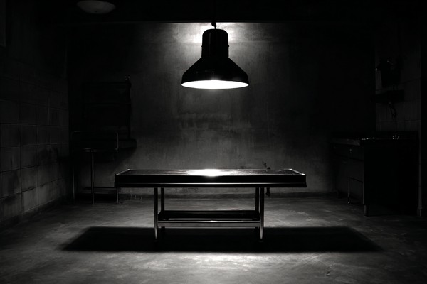 black and white conceptual rigor mortis picture empty clinica — black and white photo