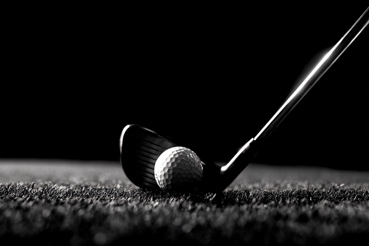 black and white golf picture close up of golfer mid swing mot — free black and white photo