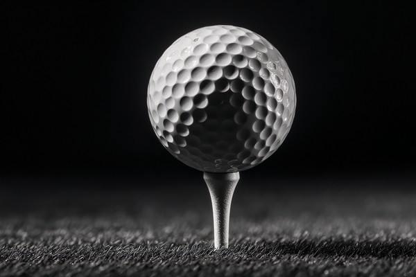black and white golf picture extreme close up of golf ball on — black and white nature photo