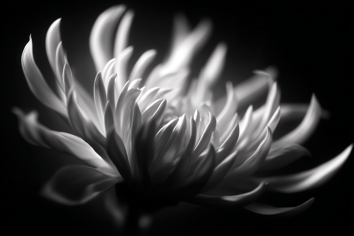 black and white picture of flower extreme macro close up of d — free black and white photo
