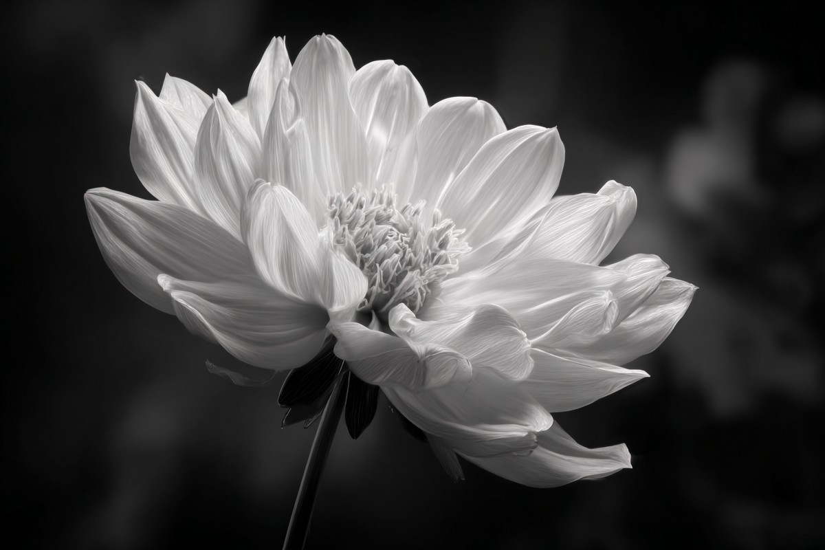 black and white picture of flower extreme macro close up of d — free black and white photo