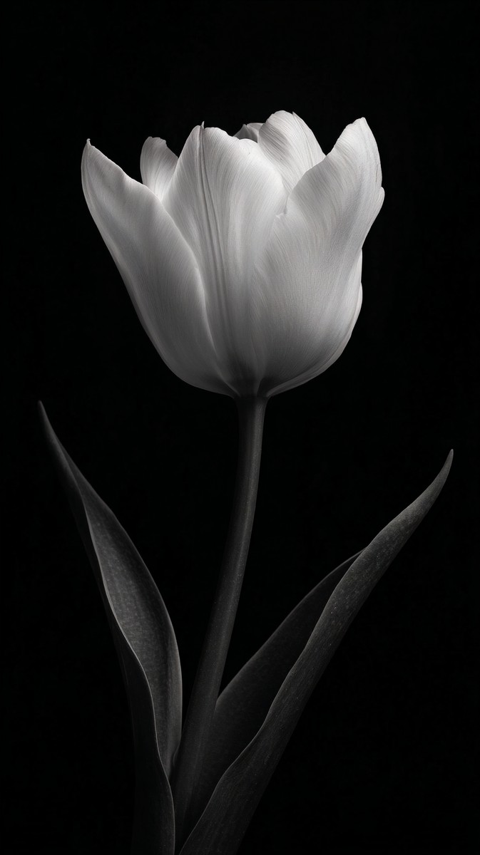 black and white picture of flower single bloom centered on de — free black and white photo