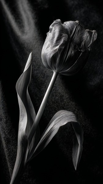 wilted tulip fine art still life fading tulip against velvet