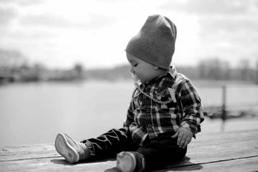toddler baby child harbour sitting outfit nature adorable hat water  step