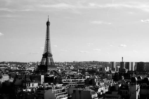 Black White Eiffel Tower Paris Free Stock Photo 