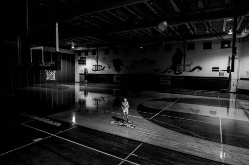 Boy Basketball Gym Black White Free Stock Photo 