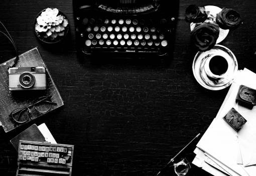 Vintage Desk Typewriter Glasses Free Stock Photo 