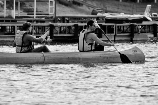 canoeing boat relaxation canoe recreation kayak oar paddle water kb — black and white photo