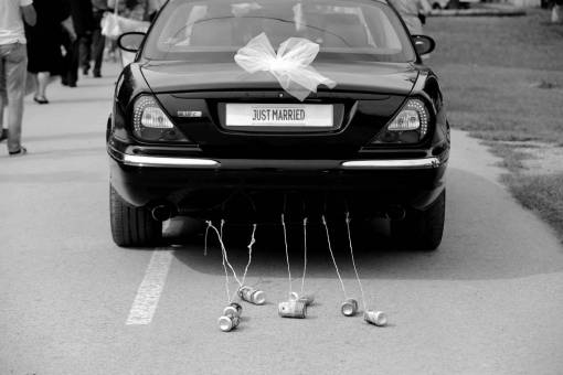 crowd marriage married luxury transportation sedan transport vehicle 