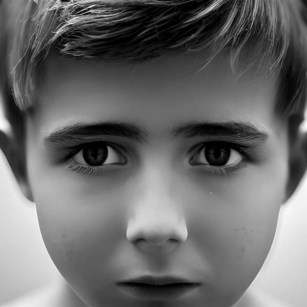 child portrait caucasian ethnicity one person close-up boys black and white