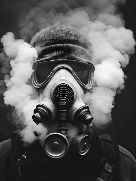 men smoke war pollution danger physical structure