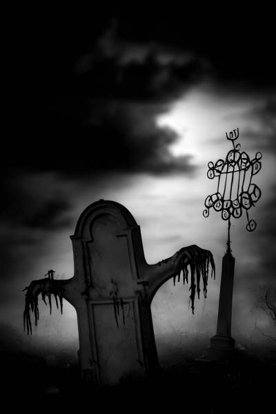 spooky grave tombstone horror night dark halloween