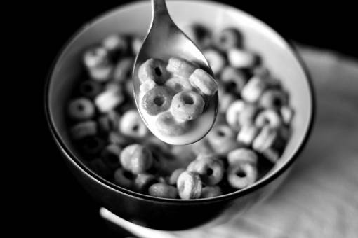 Breakfast Cereal Bowl & Milk 