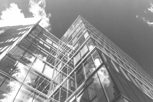 City Reflections  — black and white city photo